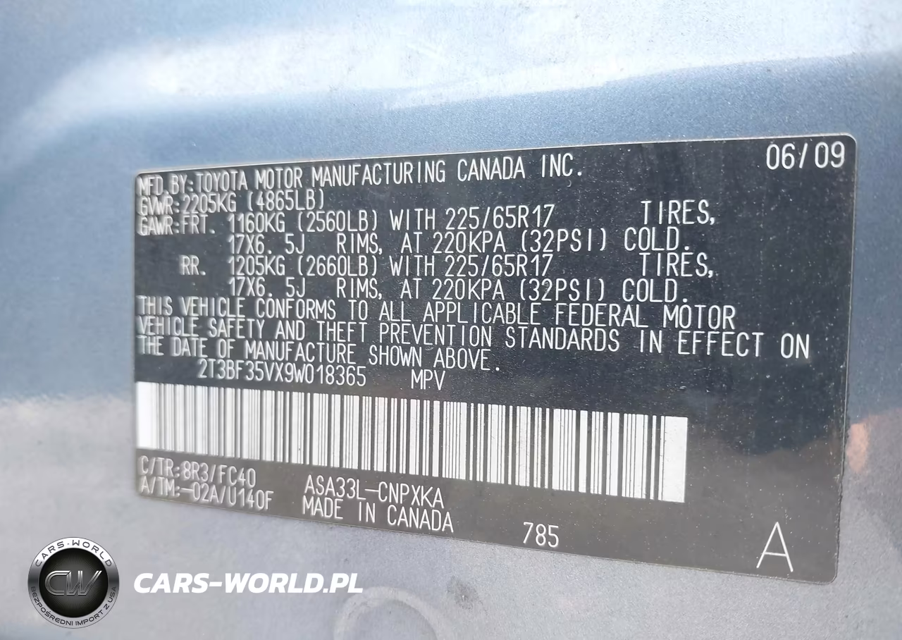 2009 Toyota Rav4 VIN:2T3BF35VX9W018365 - 9