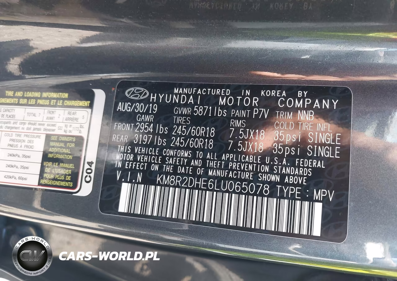 2020 Hyundai Palisade Sel VIN:KM8R2DHE6LU065078 - 9