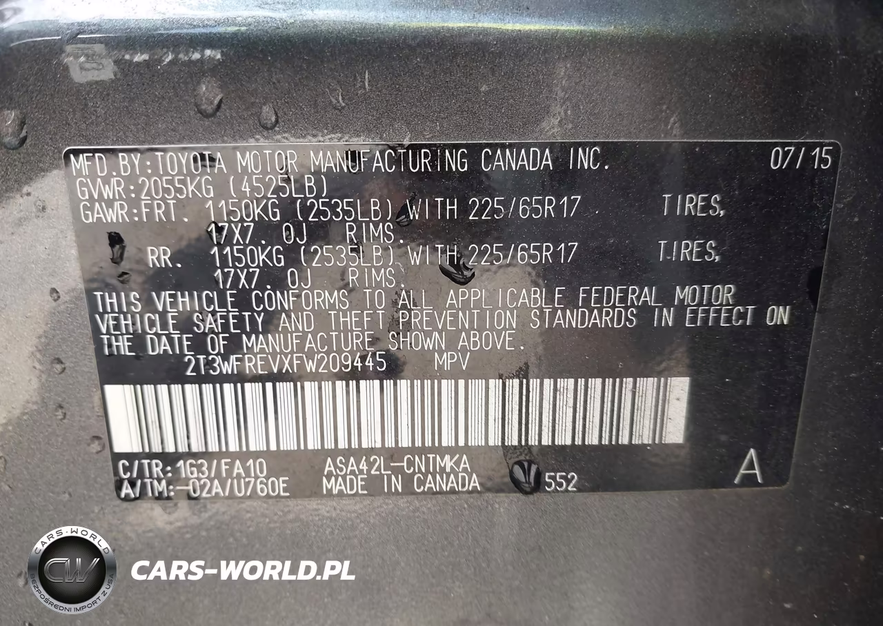 2015 Toyota Rav4 Xle VIN:2T3WFREVXFW209445 - 9