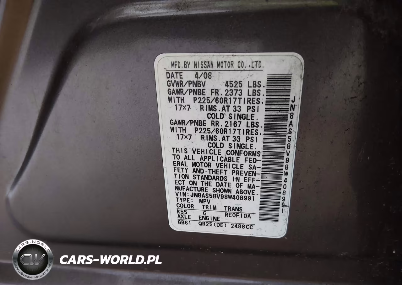 2008 Nissan Rogue Sl VIN:JN8AS58V98W408991 - 9