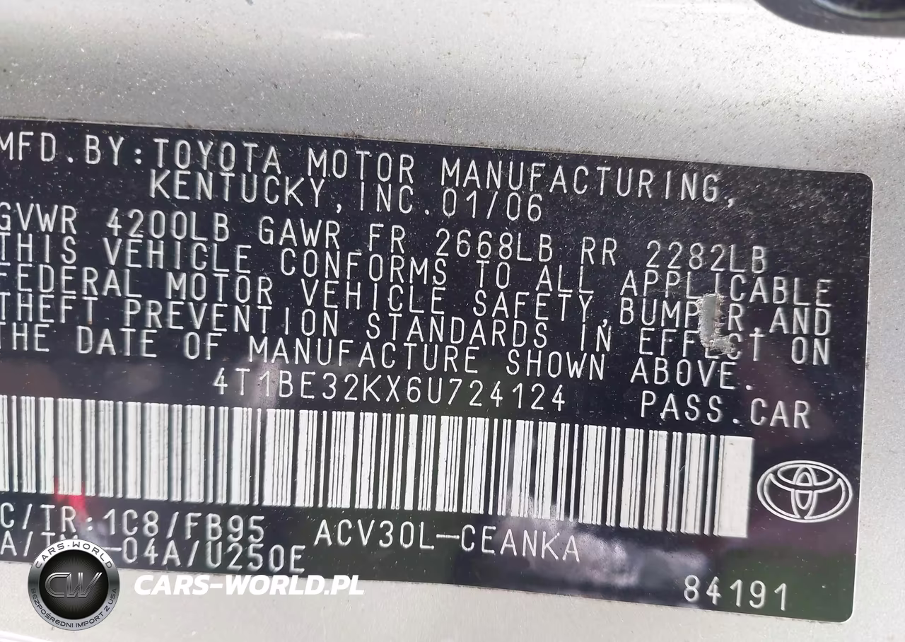 2006 Toyota Camry Le-Xle-Se VIN:4T1BE32KX6U724124 - 9