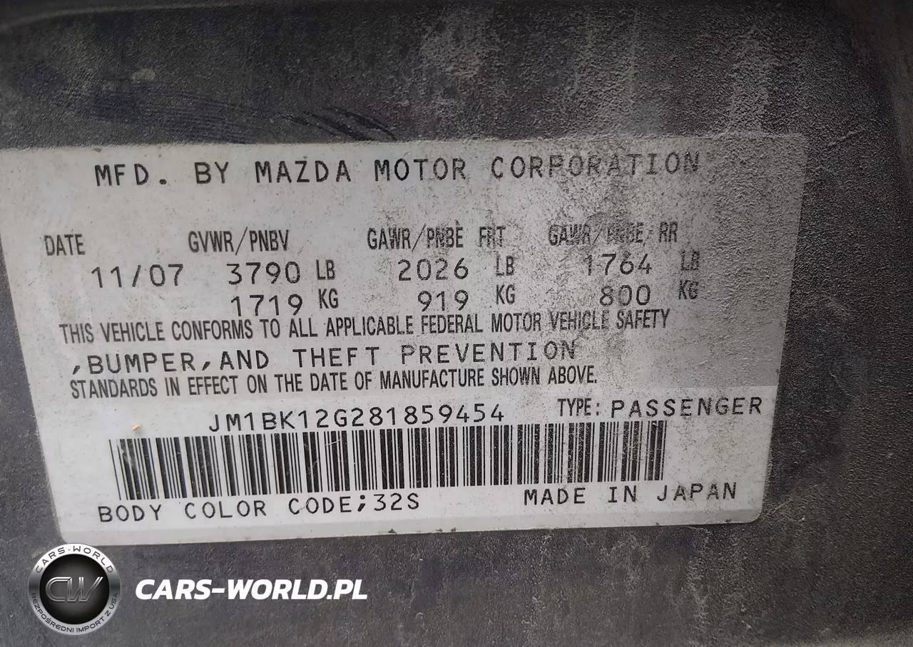 2008 Mazda Mazda3 I Sport VIN:JM1BK12G281859454 - 9