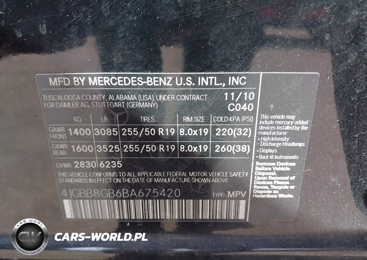 2011 Mercedes-Benz Ml 350 4Matic VIN:4JGBB8GB6BA675420 - 9