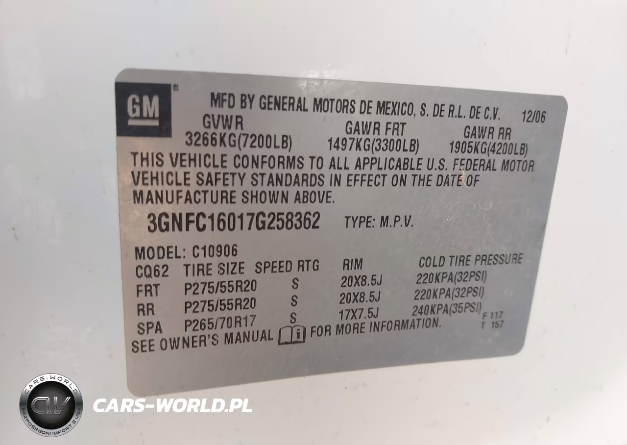 2007 Chevrolet Suburban 1500 Lt VIN:3GNFC16017G258362 - 9