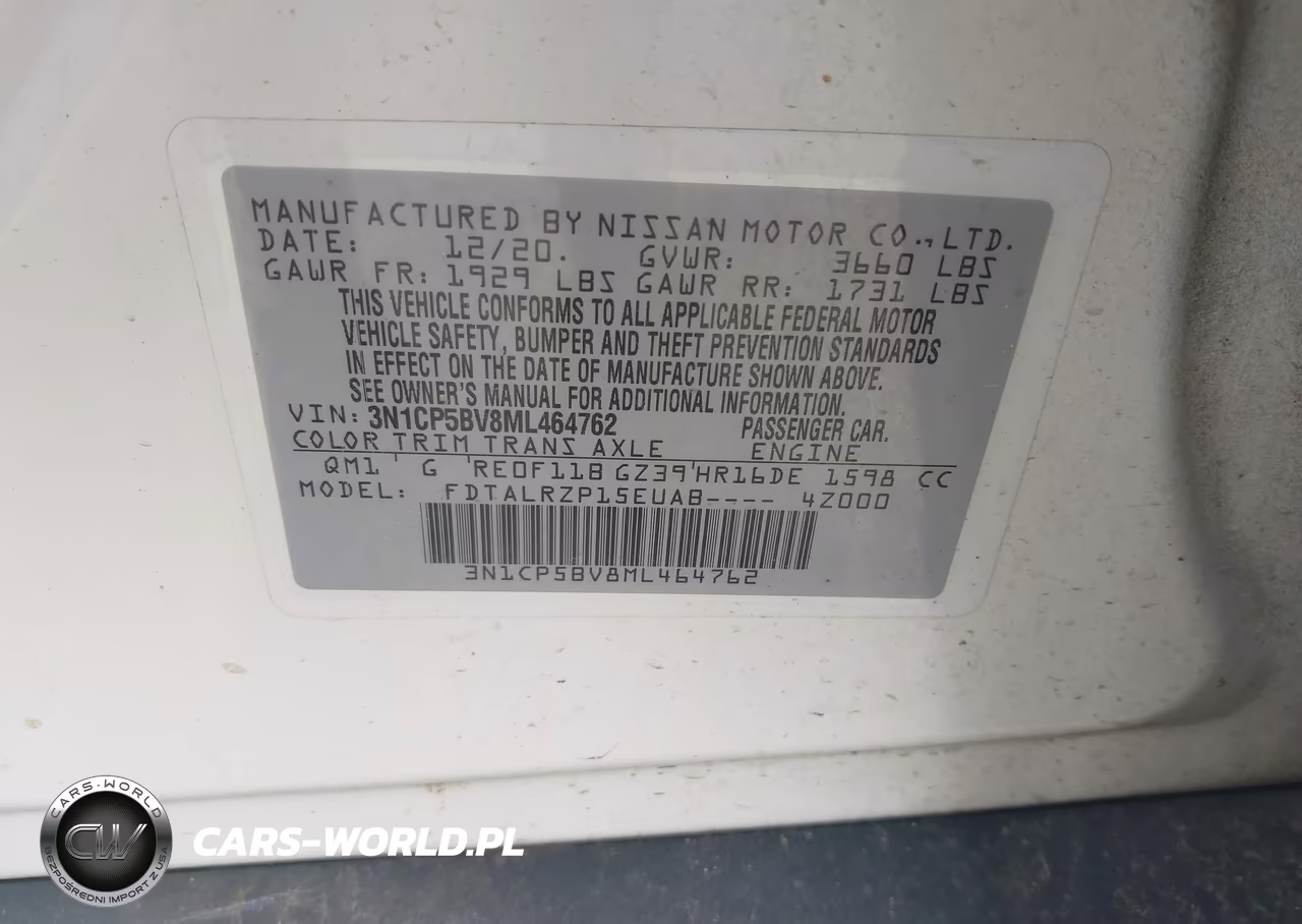 2021 Nissan Kicks S Xtronic Cvt VIN:3N1CP5BV8ML464762 - 9