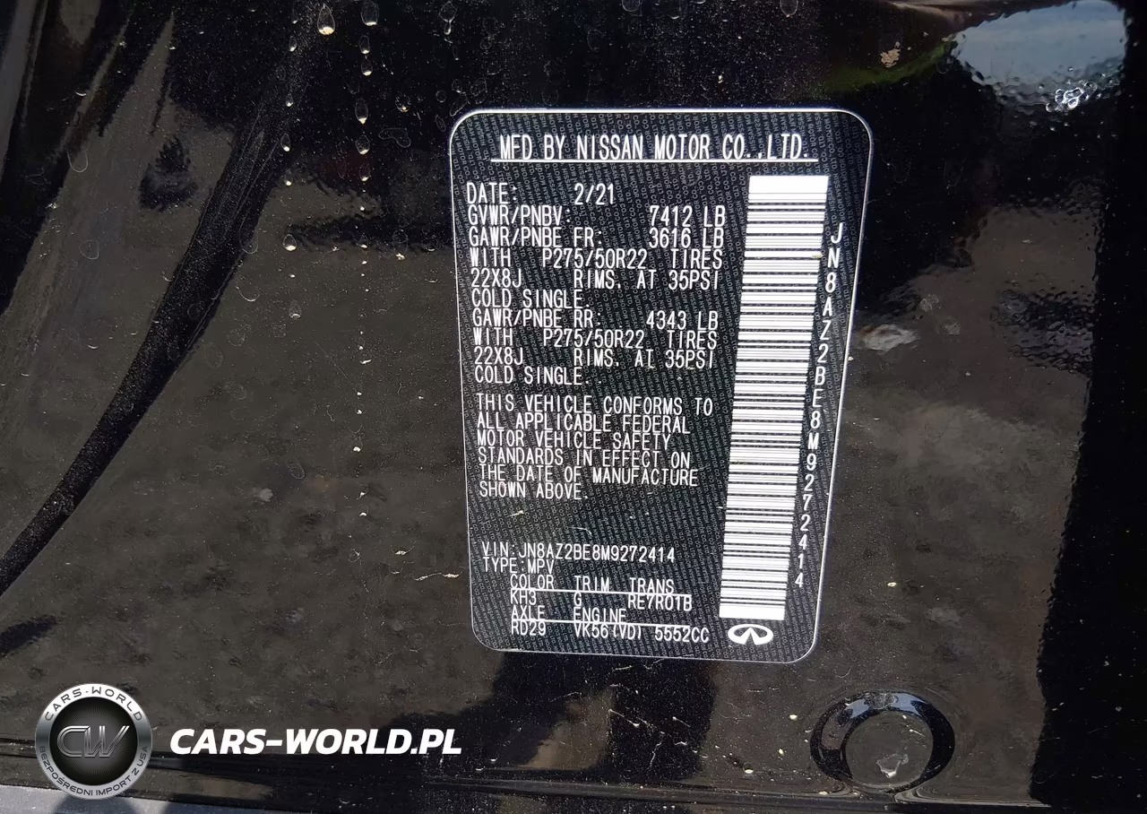 2021 Infiniti Qx80 Sensory Awd VIN:JN8AZ2BE8M9272414 - 9
