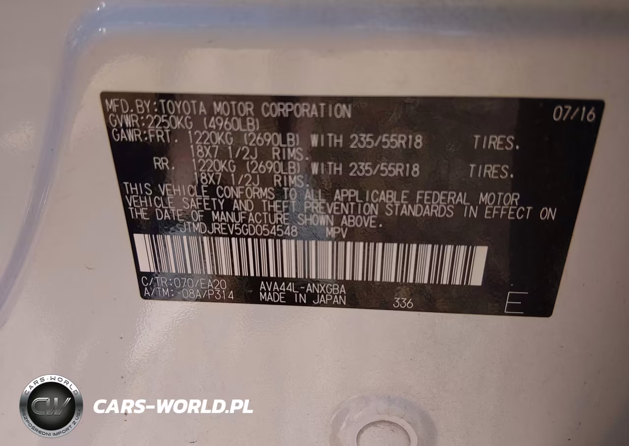 2016 Toyota Rav4 Hybrid Limited VIN:JTMDJREV5GD054548 - 9