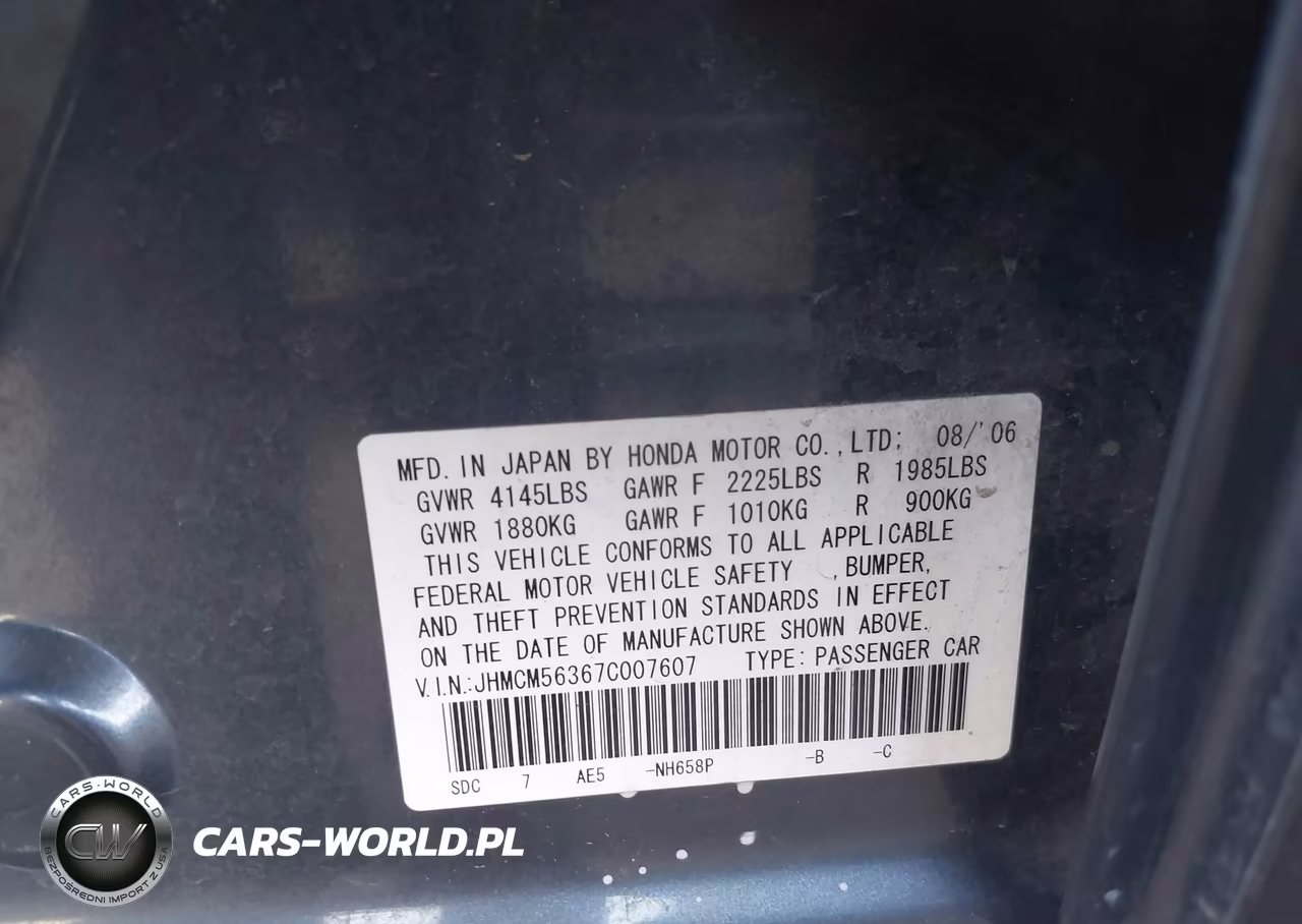 2007 Honda Accord 2.4 Se VIN:JHMCM56367C007607 - 9