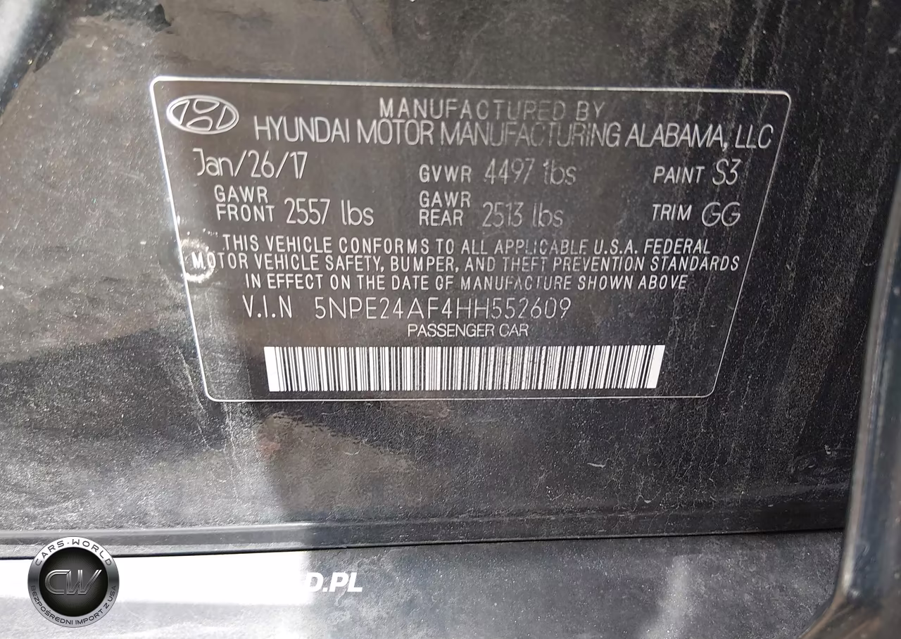 2017 Hyundai Sonata Se VIN:5NPE24AF4HH552609 - 9