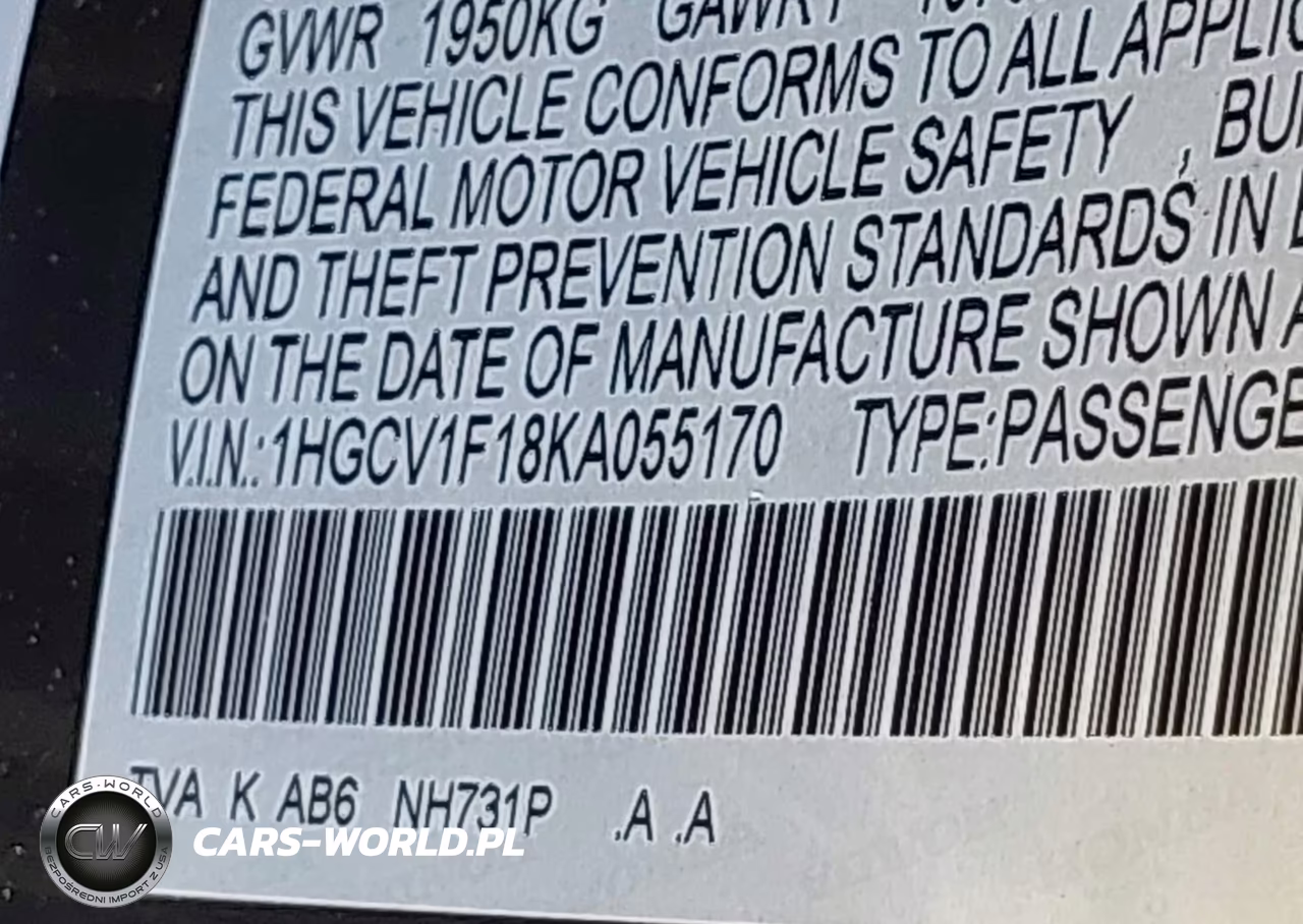 2019 Honda Accord Lx VIN:1HGCV1F18KA055170 - 9