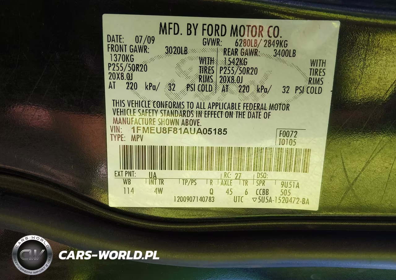 2010 Ford Explorer Limited VIN:1FMEU8F81AUA05185 - 9