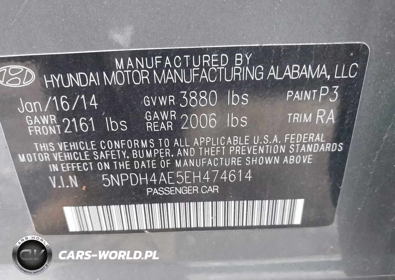 2014 Hyundai Elantra Se VIN:5NPDH4AE5EH474614 - 9