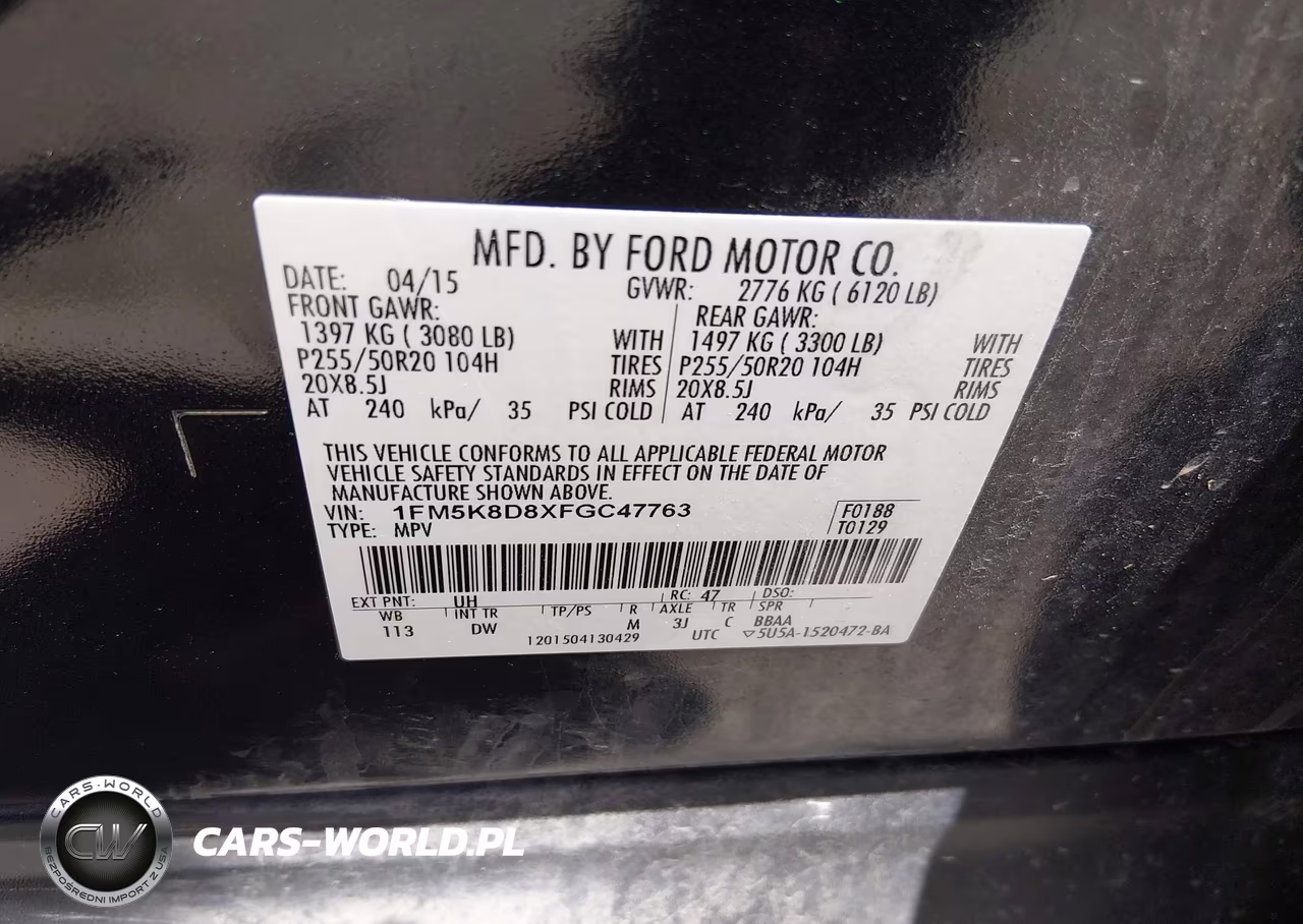 2015 Ford Explorer Xlt VIN:1FM5K8D8XFGC47763 - 9