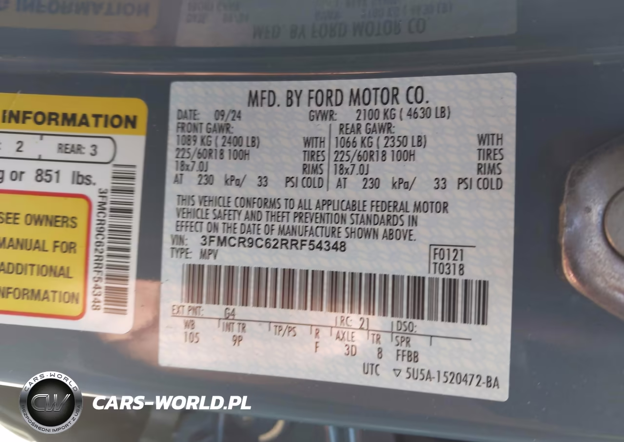 2024 Ford Bronco Sport Outer Banks VIN:3FMCR9C62RRF54348 - 9
