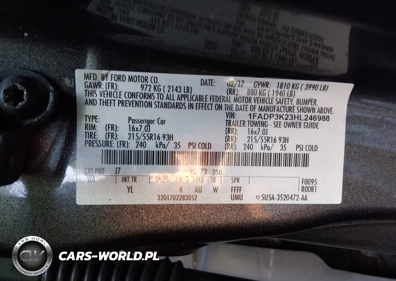 2017 Ford Focus Se VIN:1FADP3K23HL246988 - 9