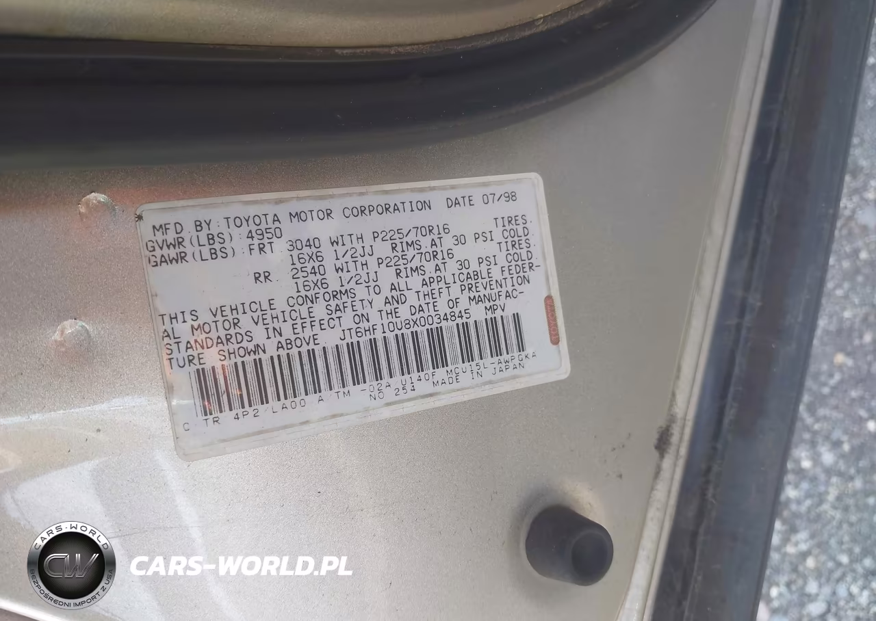 1999 Lexus Rx 300 VIN:JT6HF10U8X0034845 - 9