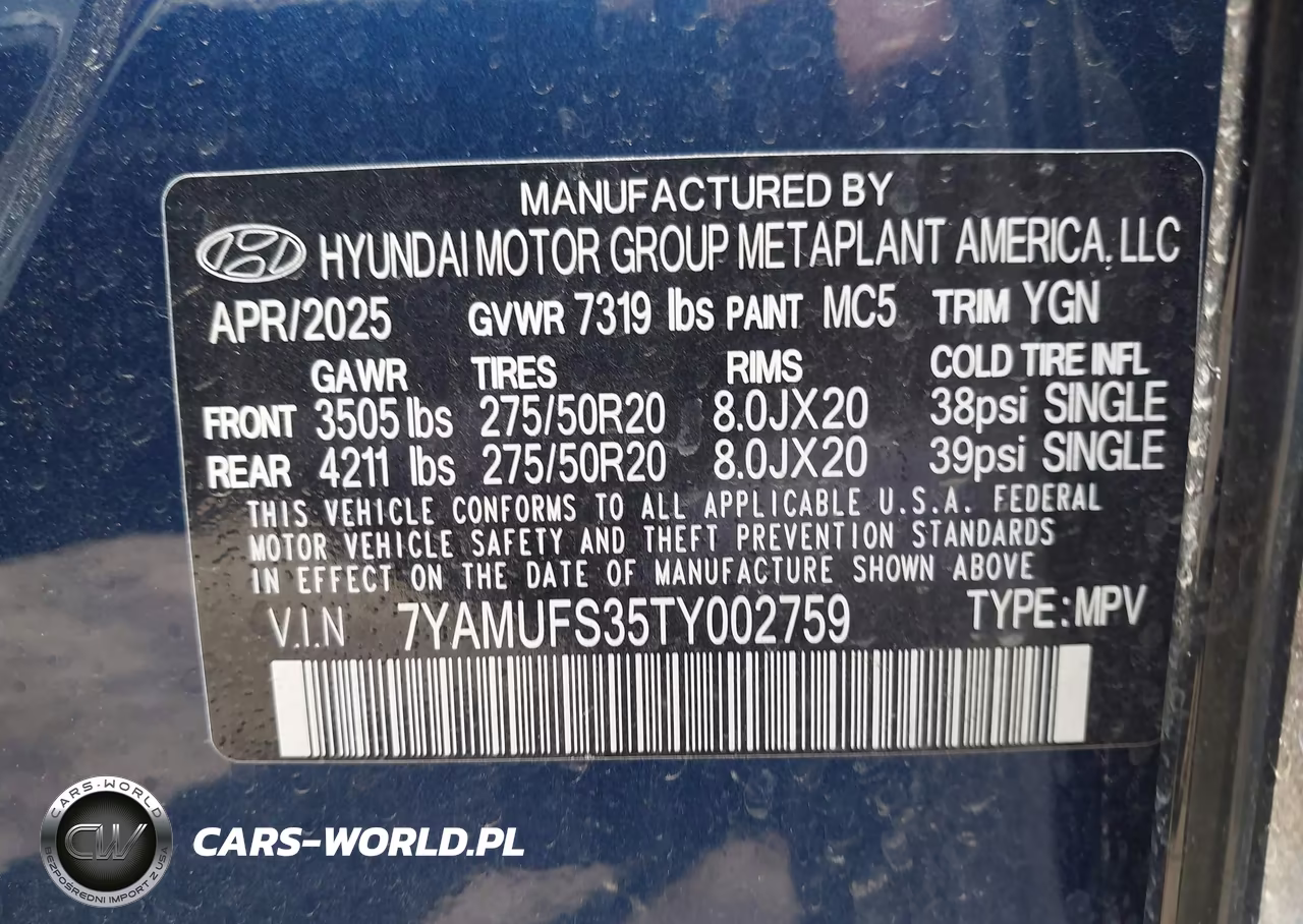 2026 Hyundai Ioniq 9 Sel VIN:7YAMUFS35TY002759 - 9