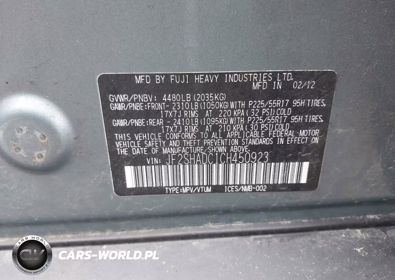 2012 Subaru Forester 2.5X Premium VIN:JF2SHADC1CH450923 - 9