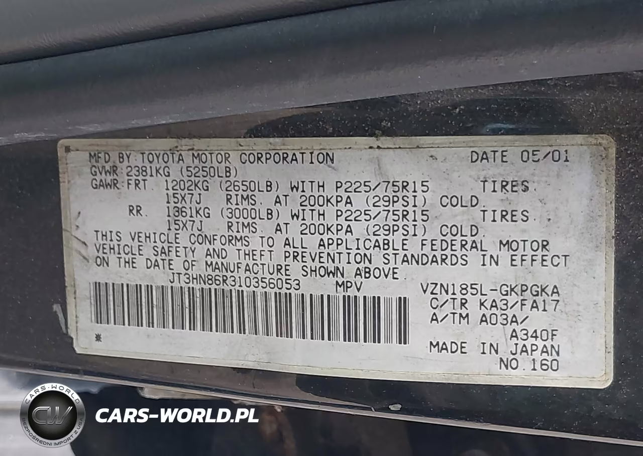 2001 Toyota 4Runner Sr5 V6 VIN:JT3HN86R310356053 - 9