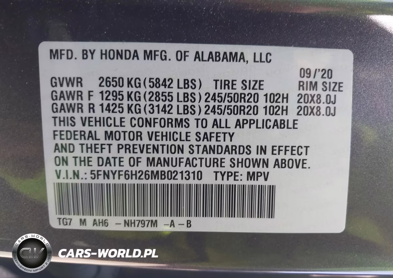2021 Honda Pilot Awd Special Edition VIN:5FNYF6H26MB021310 - 9