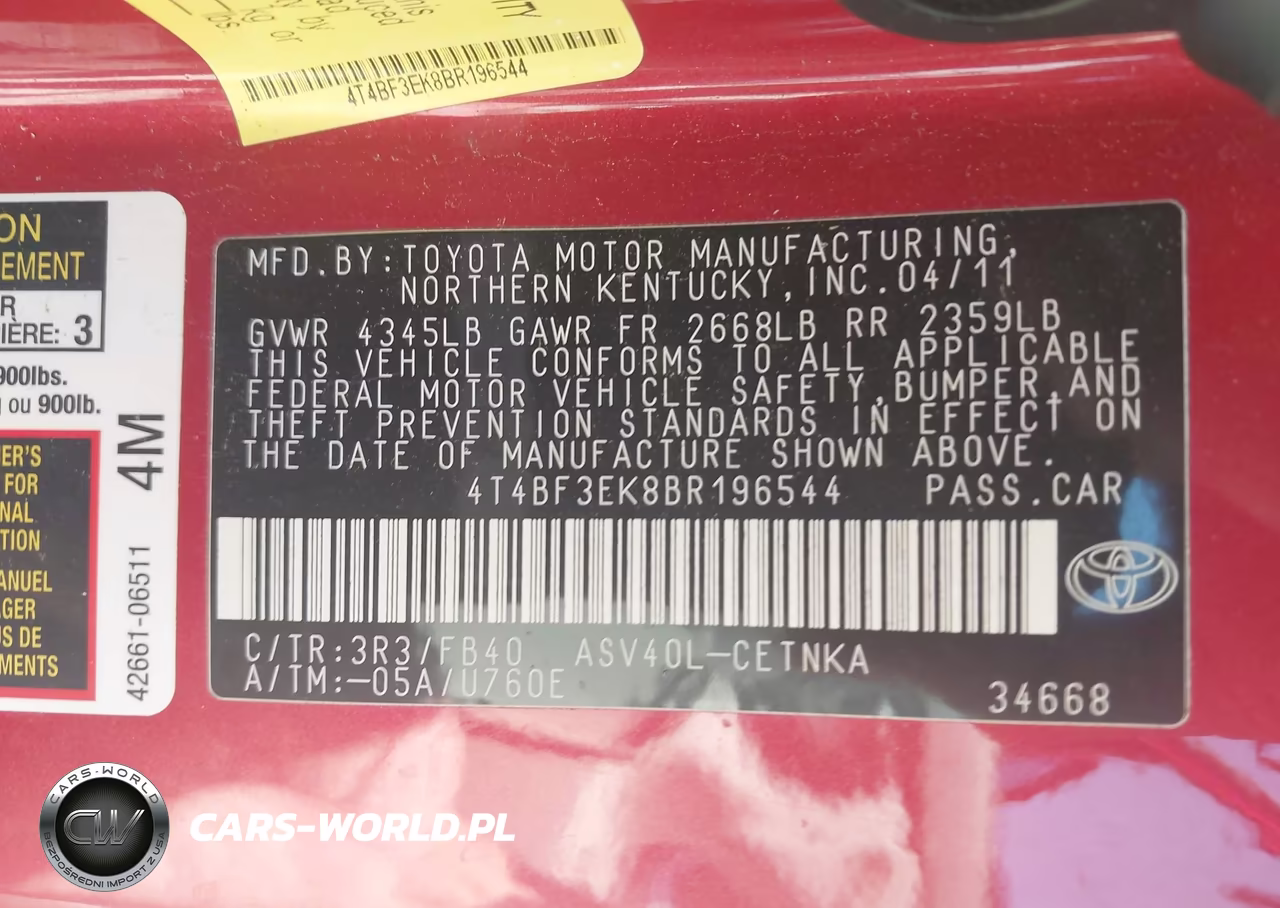 2011 Toyota Camry Le VIN:4T4BF3EK8BR196544 - 9