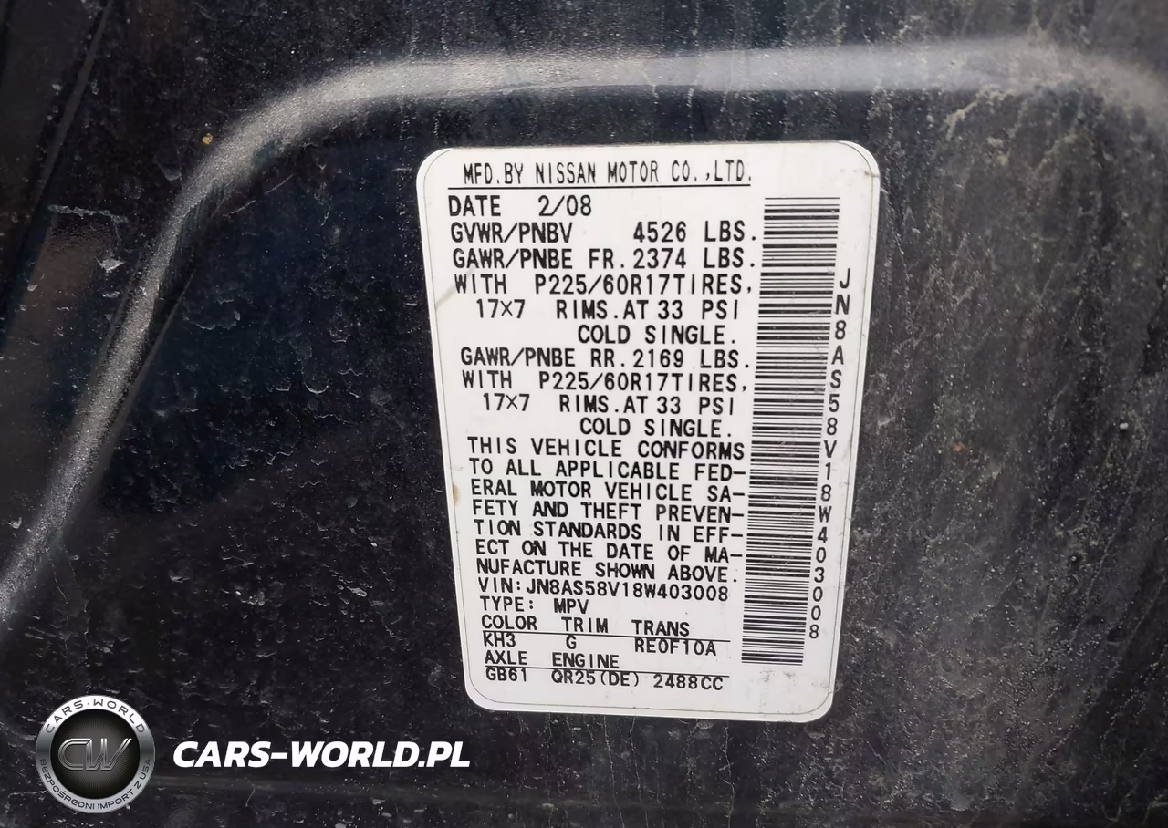 2008 Nissan Rogue Sl VIN:JN8AS58V18W403008 - 9