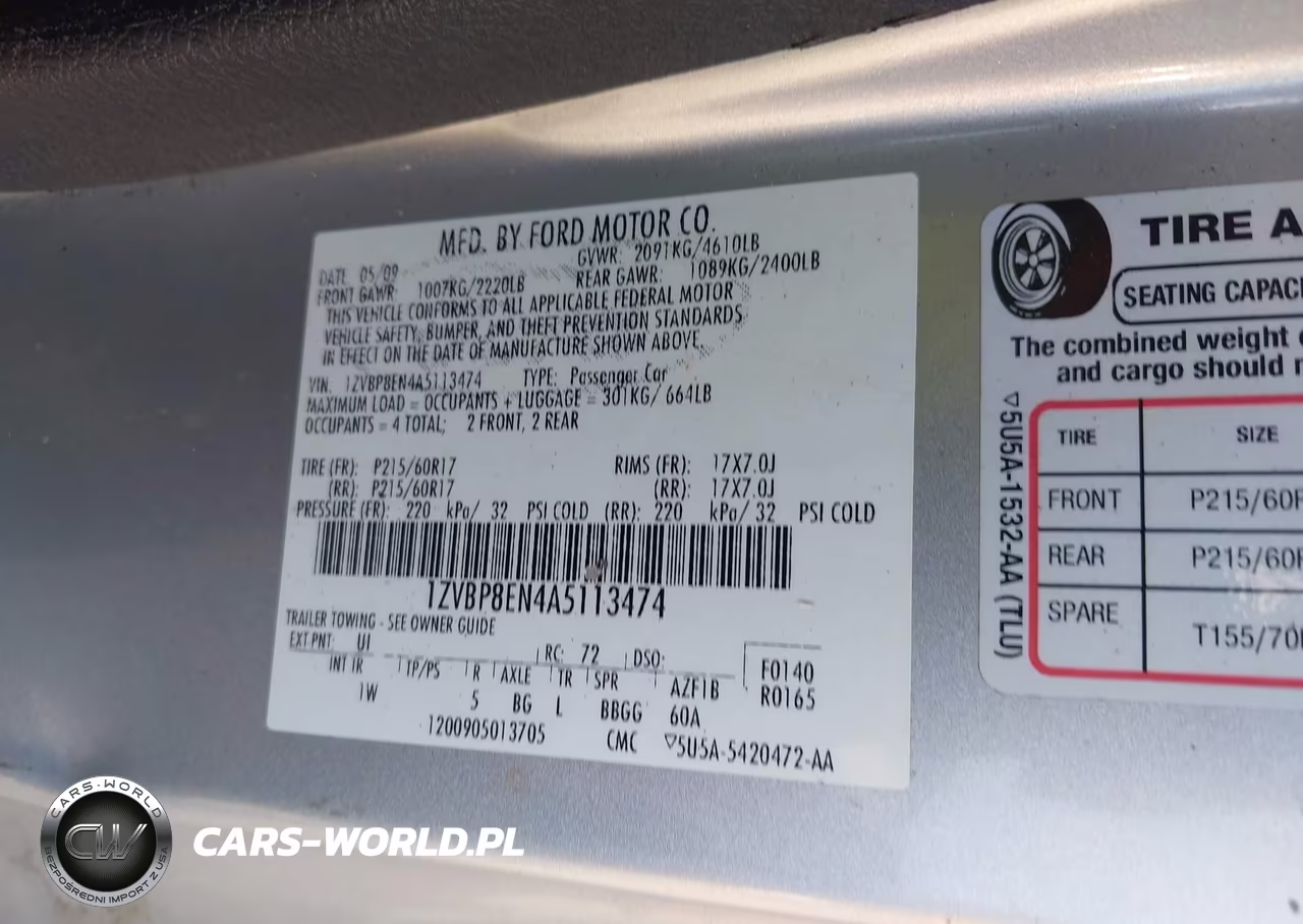 2010 Ford Mustang V6 VIN:1ZVBP8EN4A5113474 - 9