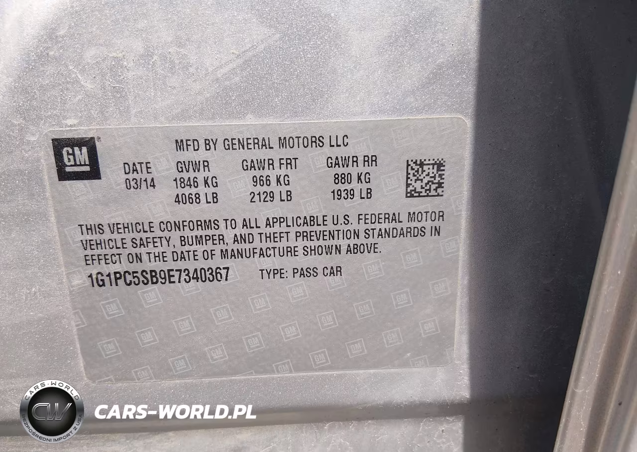 2014 Chevrolet Cruze 1Lt Auto VIN:1G1PC5SB9E7340367 - 9