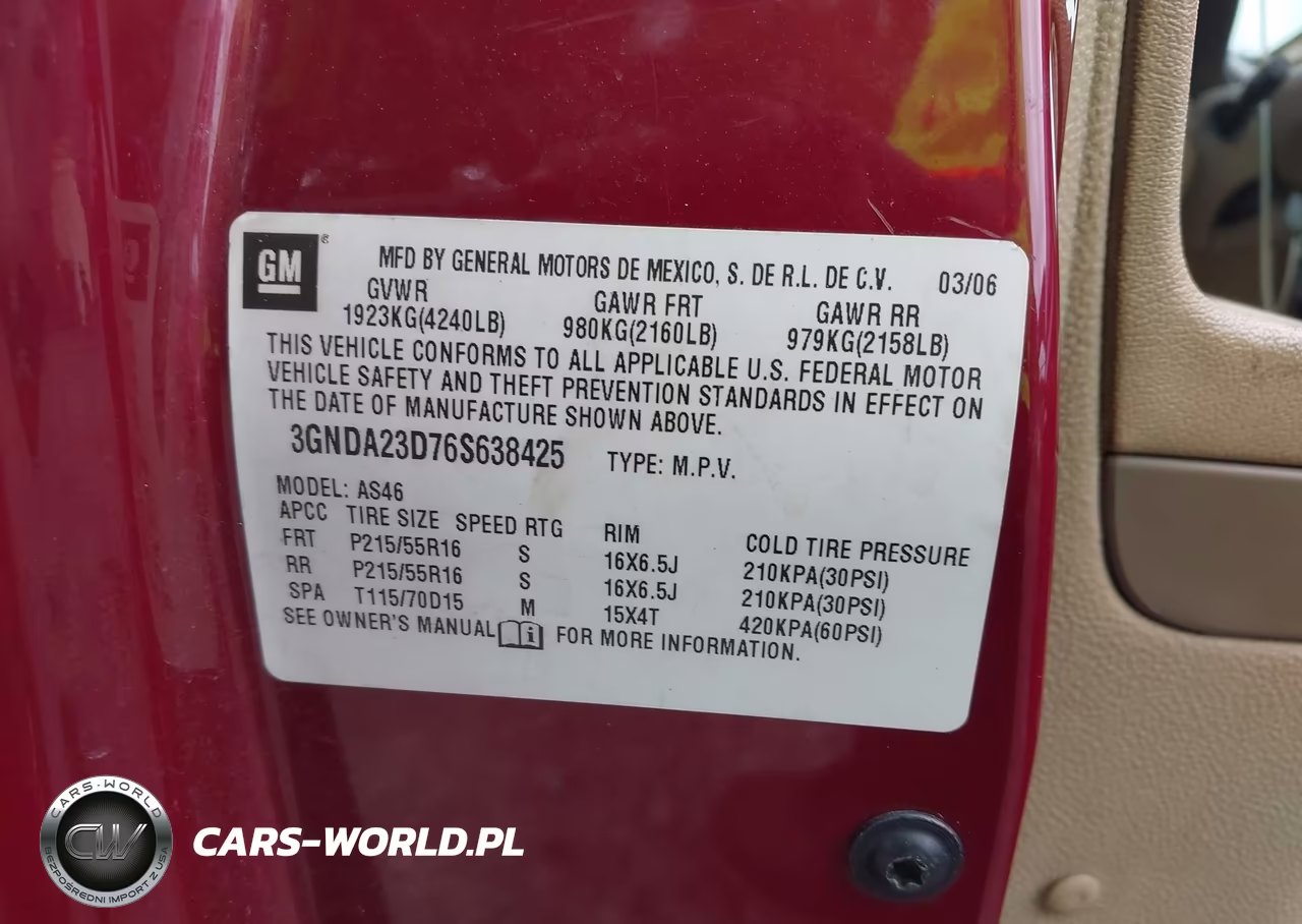 2006 Chevrolet Hhr Lt VIN:3GNDA23D76S638425 - 9