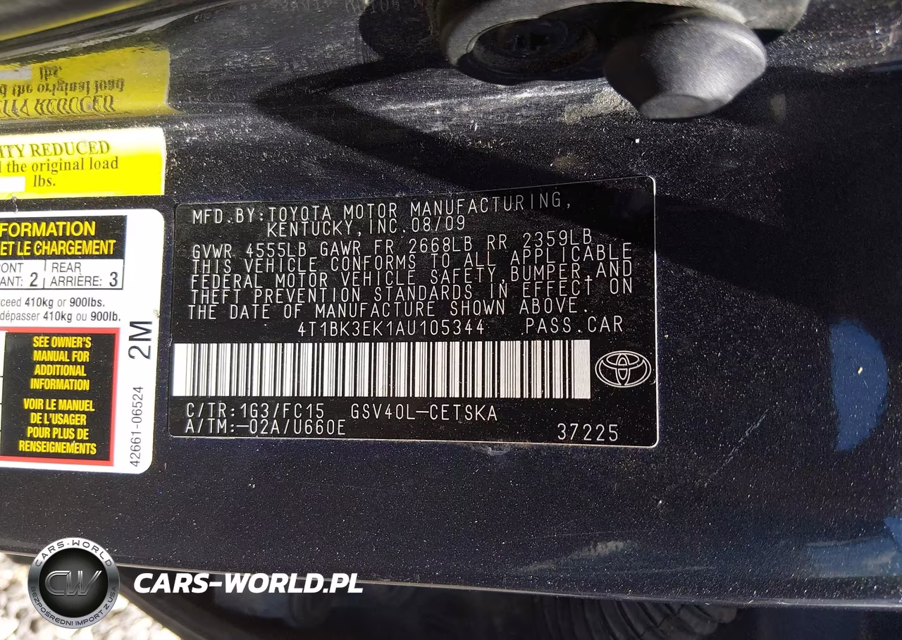 2010 Toyota Camry Se V6 VIN:4T1BK3EK1AU105344 - 9