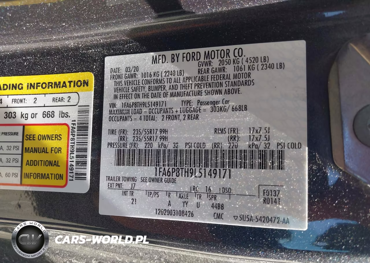 2020 Ford Mustang Ecoboost Fastback VIN:1FA6P8TH9L5149171 - 9