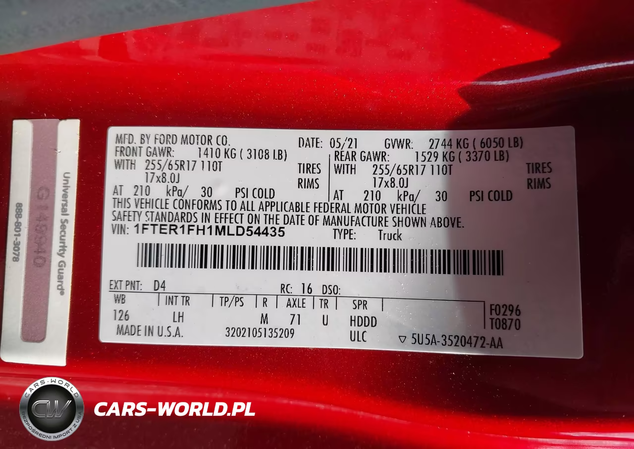 2021 Ford Ranger Xlt VIN:1FTER1FH1MLD54435 - 9