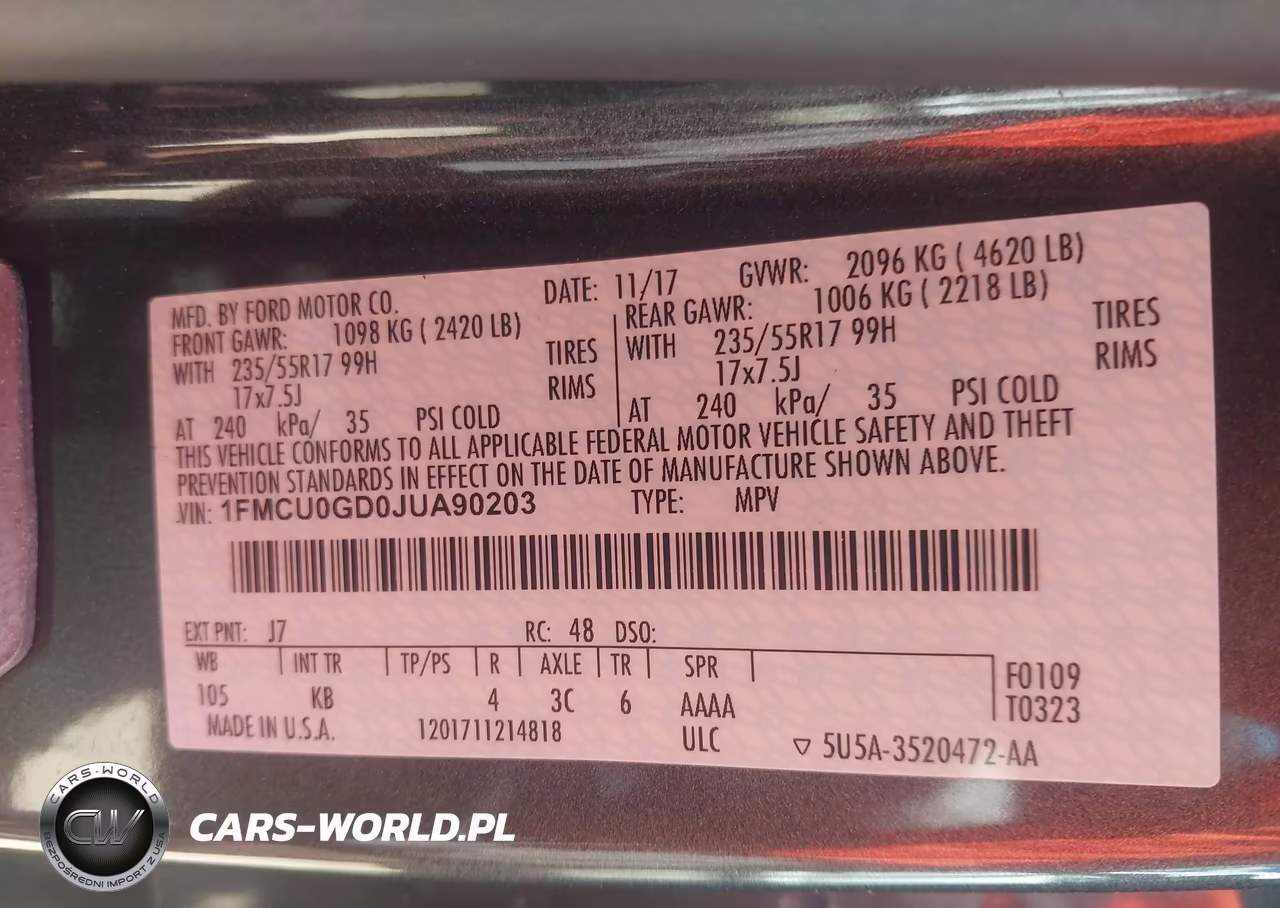 2018 Ford Escape Se VIN:1FMCU0GD0JUA90203 - 9