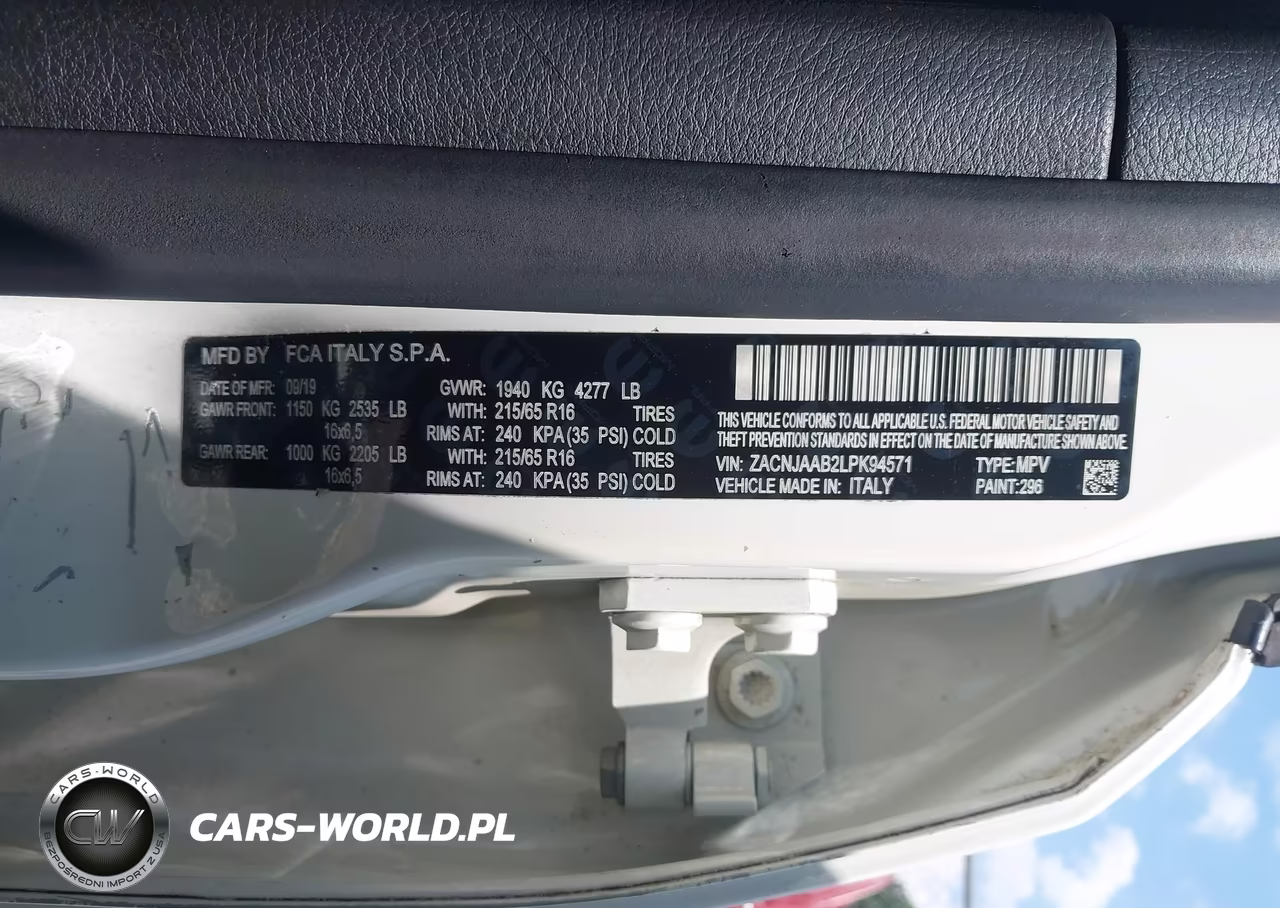 2020 Jeep Renegade Sport Fwd VIN:ZACNJAAB2LPK94571 - 9