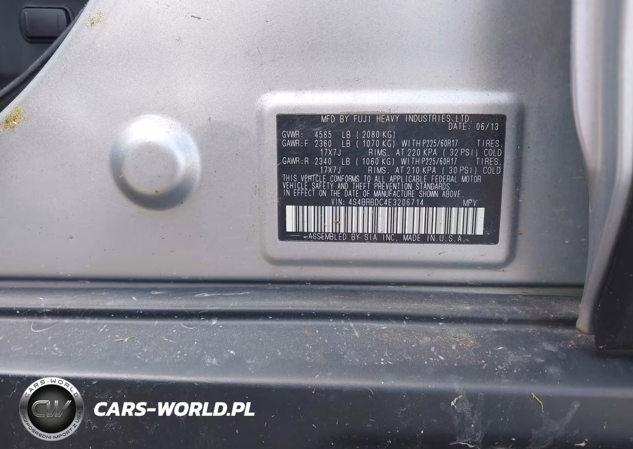 2014 Subaru Outback 2.5I Premium VIN:4S4BRBDC4E3206714 - 9