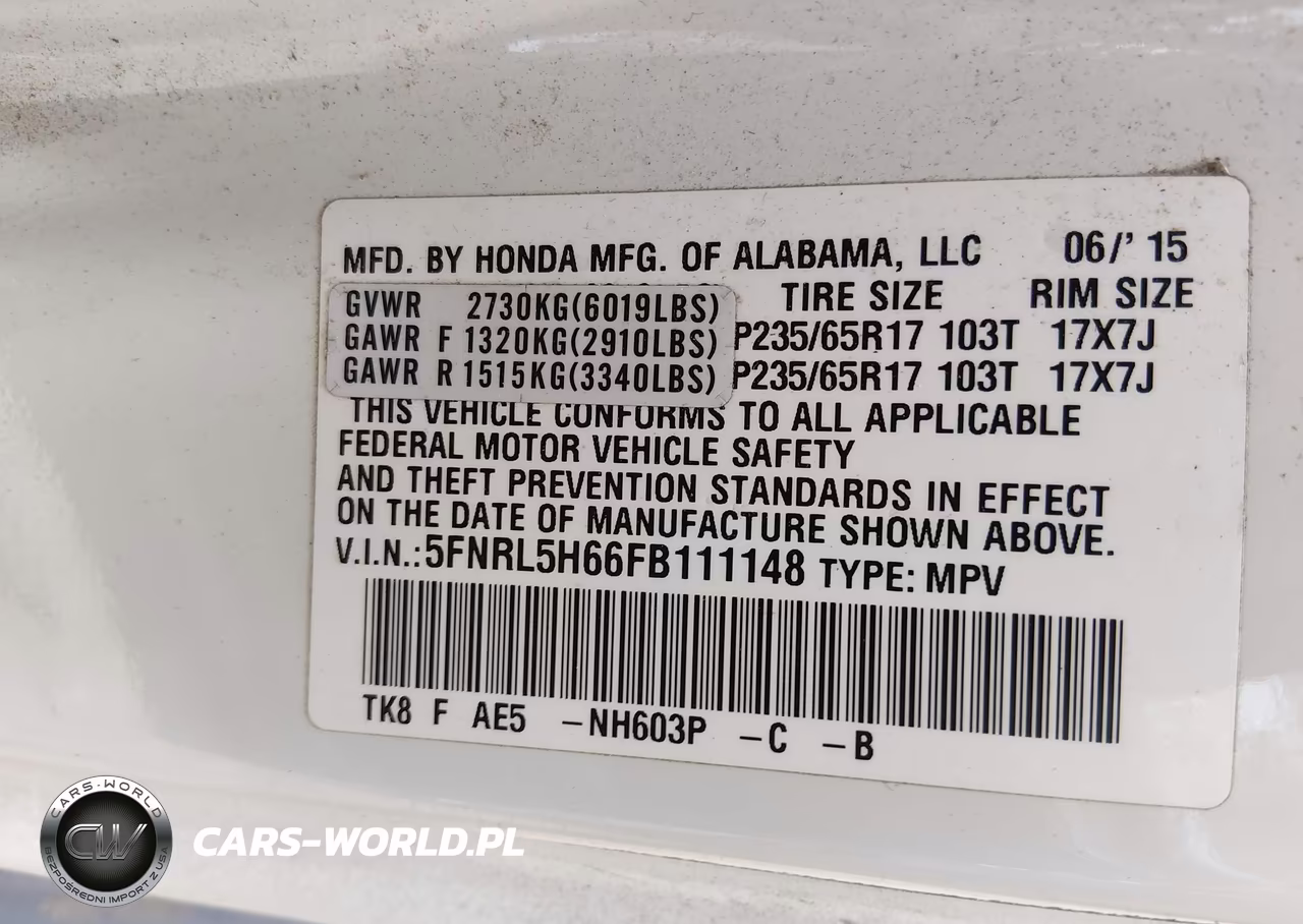 2015 Honda Odyssey Ex-L VIN:5FNRL5H66FB111148 - 9