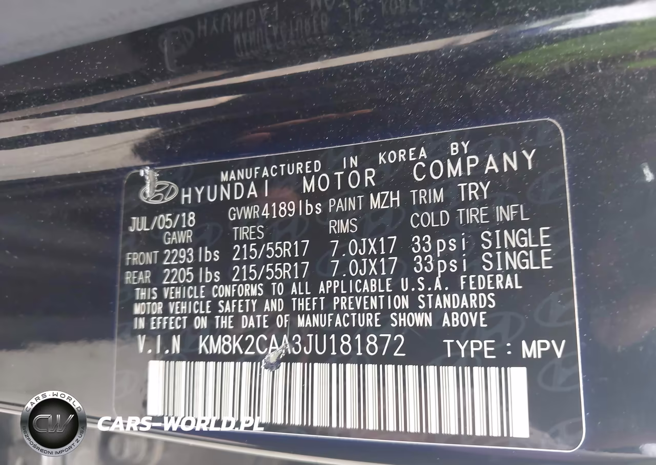 2018 Hyundai Kona Sel VIN:KM8K2CAA3JU181872 - 9