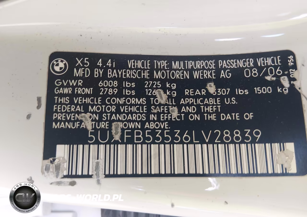 2006 BMW X5 4.4I VIN:5UXFB53536LV28839 - 9