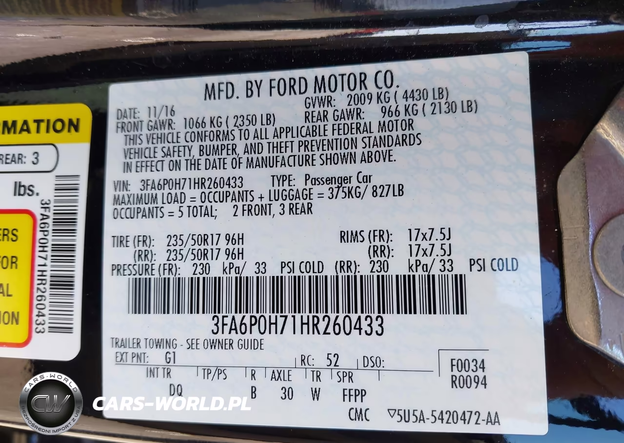 2017 Ford Fusion Se VIN:3FA6P0H71HR260433 - 9