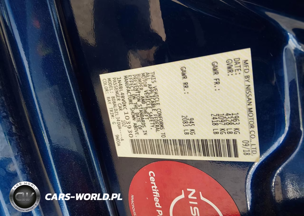 2019 Nissan Altima 2.5 S VIN:1N4BL4BV0KC103930 - 9