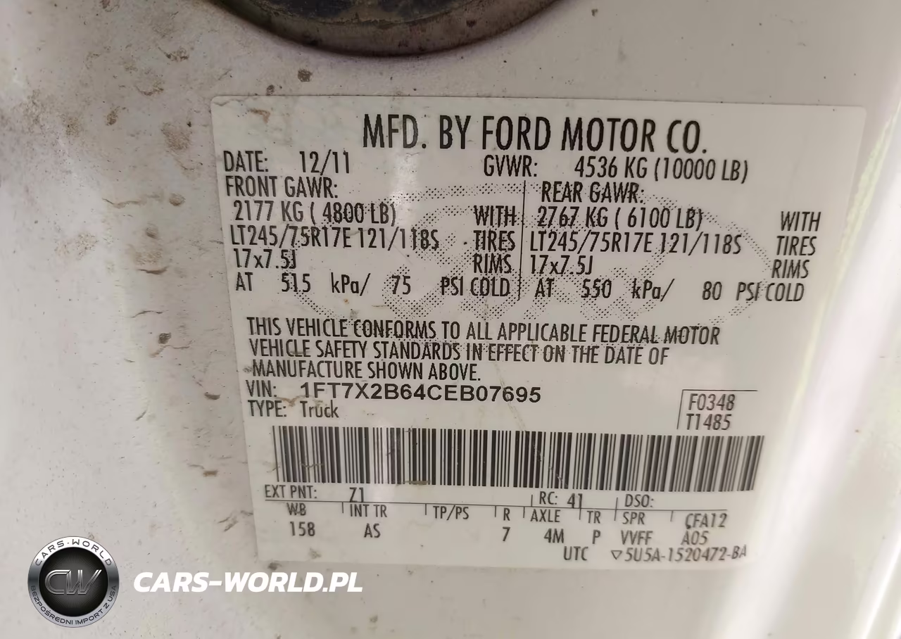 2012 Ford Super Duty F-250 Srw Lariat-Xl-Xlt VIN:1FT7X2B64CEB07695 - 9