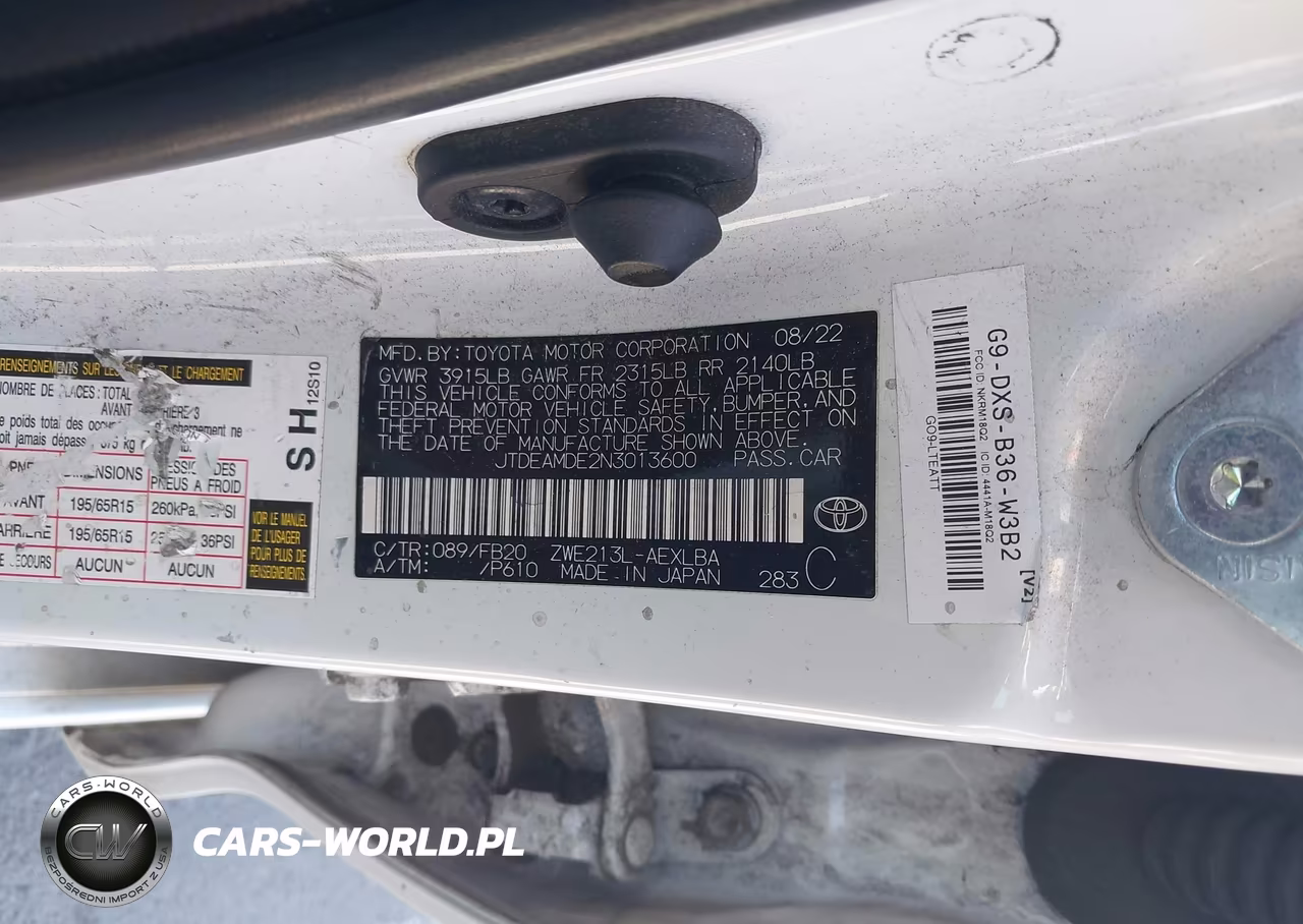 2022 Toyota Corolla Hybrid Le VIN:JTDEAMDE2N3013600 - 9