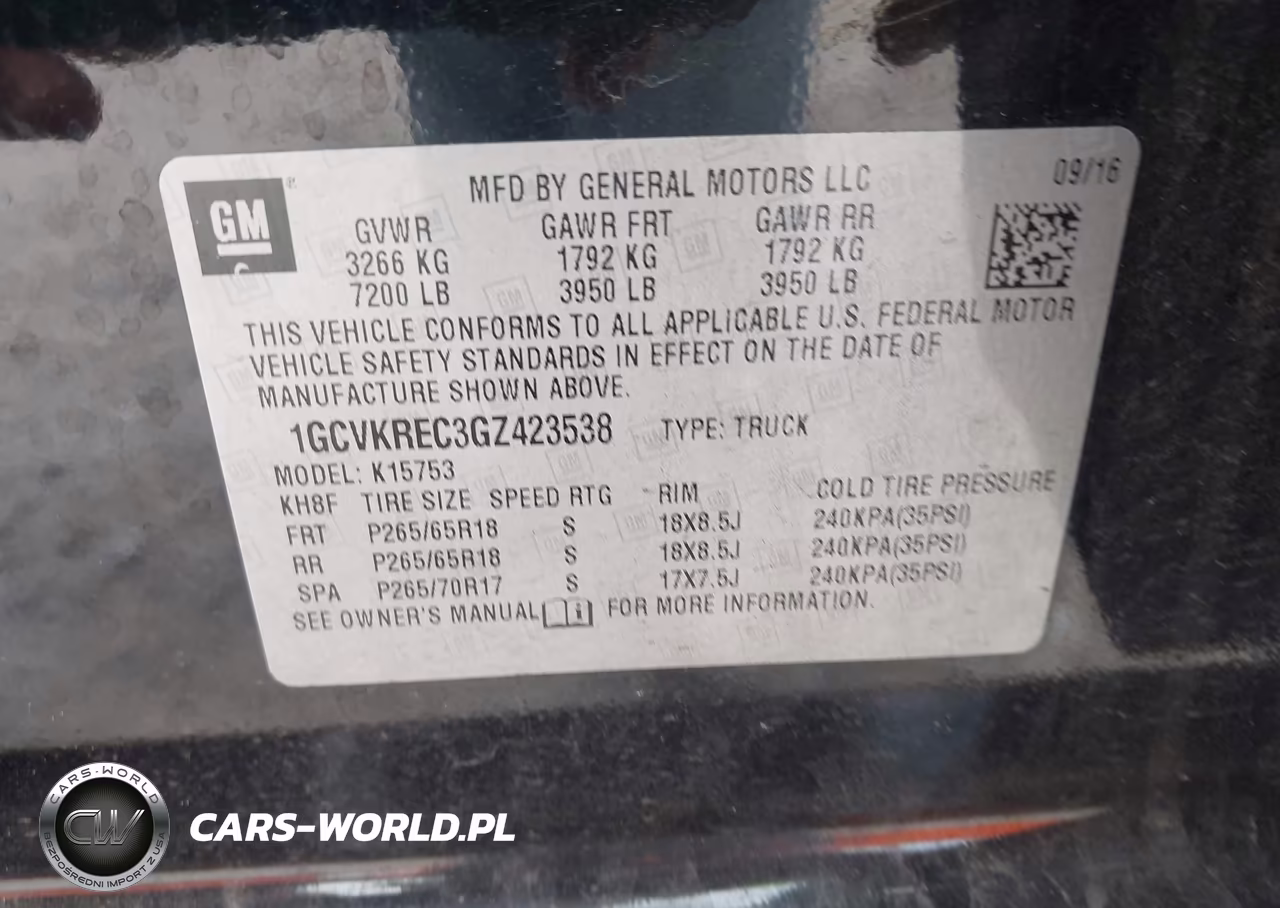 2016 Chevrolet Silverado 1500 2Lt VIN:1GCVKREC3GZ423538 - 9