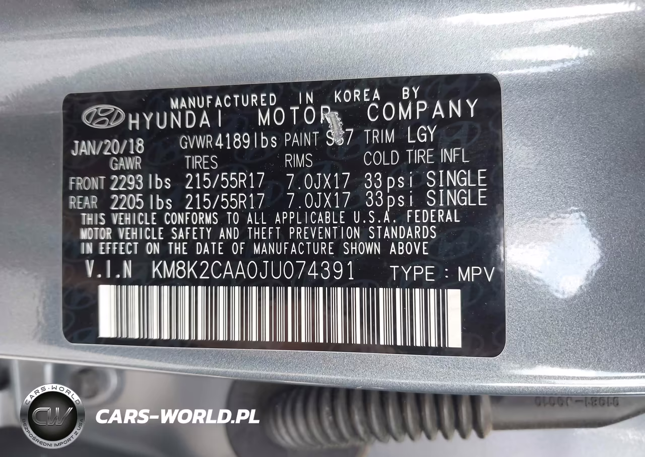 2018 Hyundai Kona Sel VIN:KM8K2CAA0JU074391 - 9
