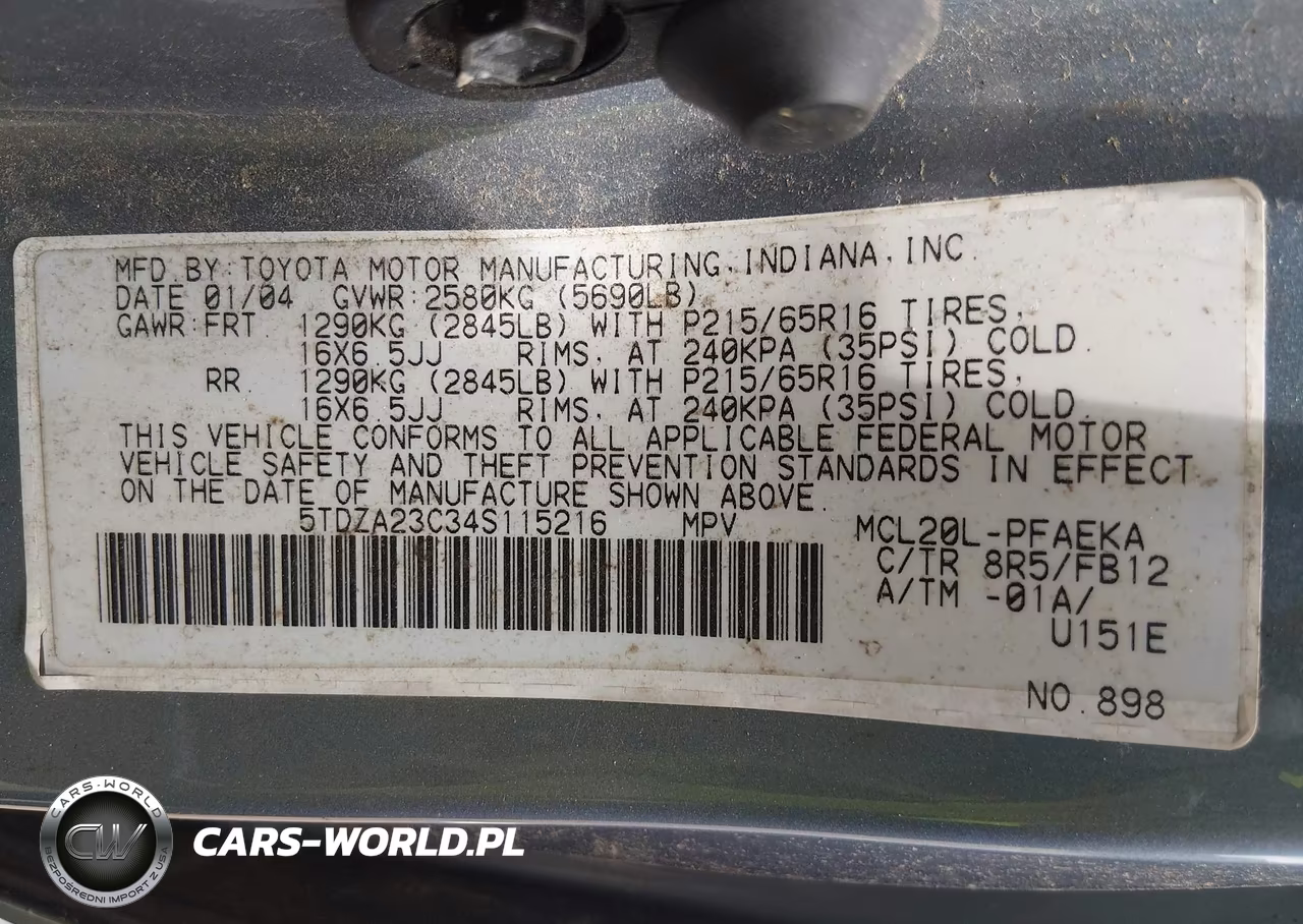 2004 Toyota Sienna Le VIN:5TDZA23C34S115216 - 9