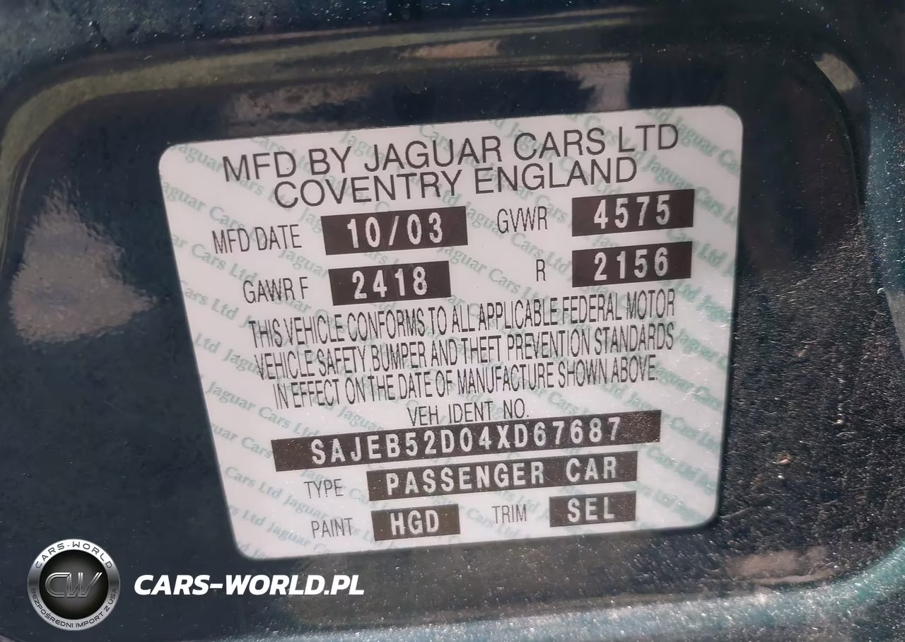 2004 Jaguar X-Type 2.5 VIN:SAJEB52D04XD67687 - 9