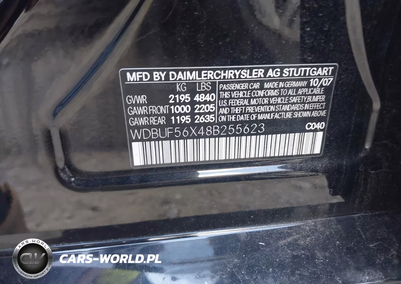 2008 Mercedes-Benz E 350 VIN:WDBUF56X48B255623 - 9