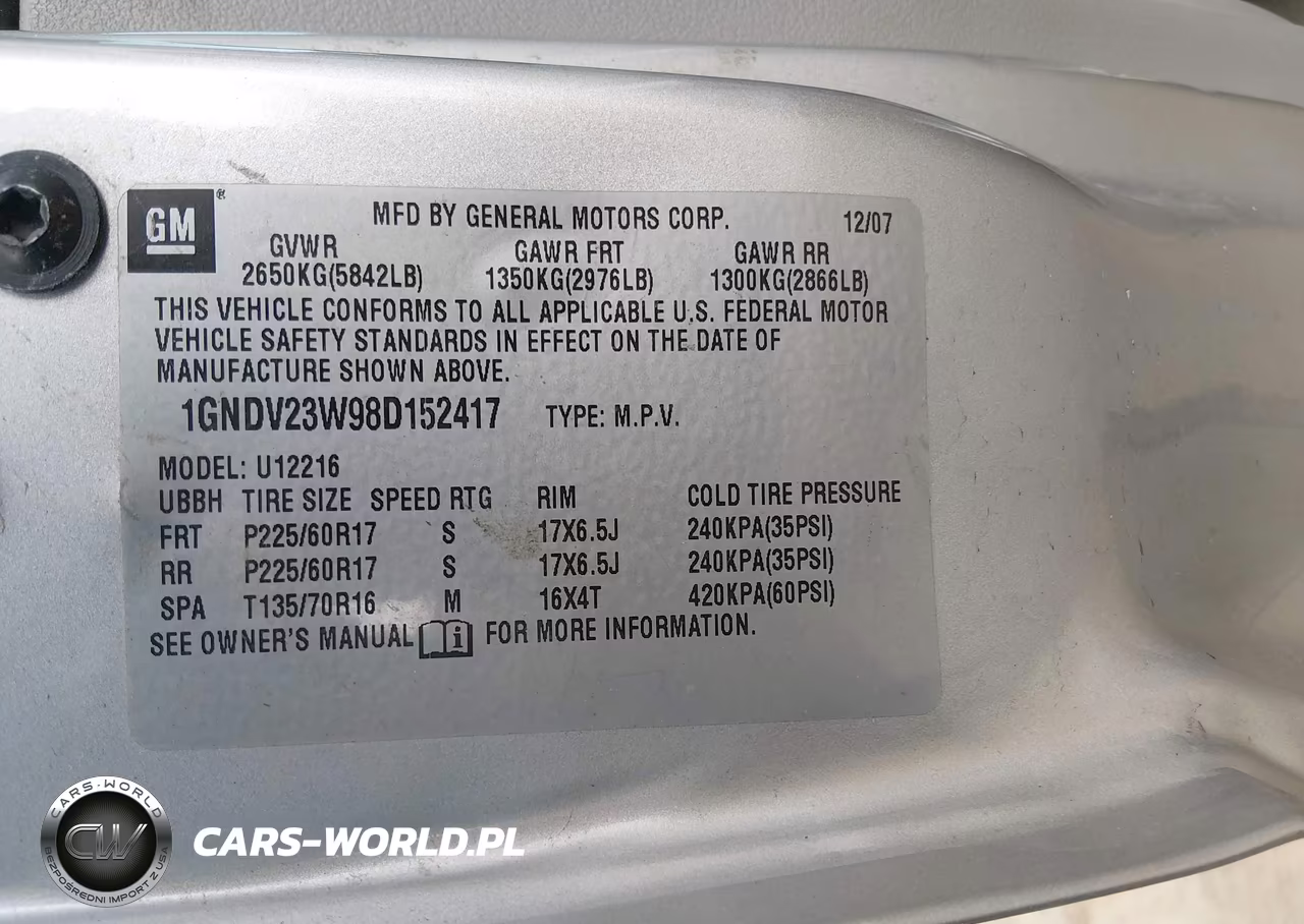2008 Chevrolet Uplander Ls VIN:1GNDV23W98D152417 - 9