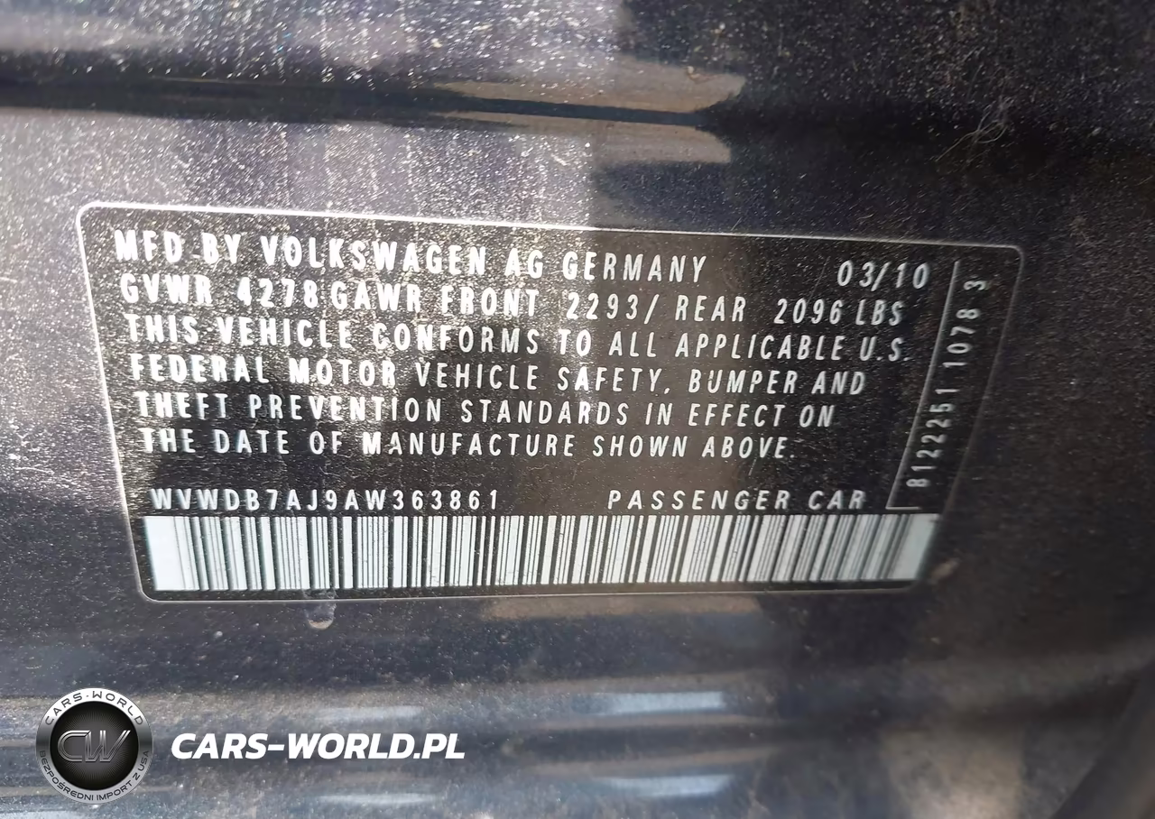 2010 Volkswagen Golf 4-Door VIN:WVWDB7AJ9AW363861 - 9