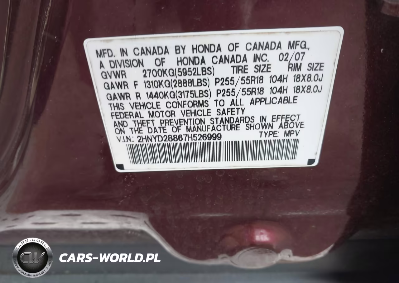 2007 Acura Mdx Sport Package VIN:2HNYD28867H526999 - 9